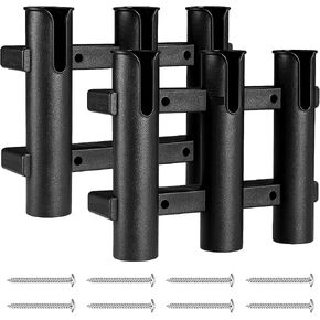 2Pcs Fishing Rod Holders Boat Rod Holders with Screws 3 Rod Rack Wall Mounted Boat Side Mount Tool Holder Portable Fishing Pole Holders for Boat Kayak Garage Cooler Trailer Fishing Boat in Kuwait