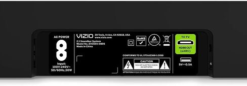 VIZIO SV210X-0805B-RB 2.1 Soundbar, Dolby Atmos, DTS:X, Wireless Subwoofer, Black - Certfied Refurbished in Saudi Arabia