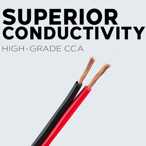 Audiopipe 1000 'قدم 16 Ga Gauge Red Black 2 Conductor Speaker Cable Cable in Saudi Arabia