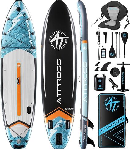 ATPROSS 11'6"x35" Inflatable Paddle Board, 450lbs Extra Wide Stand Up Paddleboard for Adults with Premium SUP Accessories Kit & Backpack, Blow Up Kayak Non-Slip Stable Deck Boat for Yoga Fishing Surf in Saudi Arabia