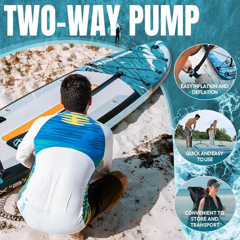 ATPROSS 11'6"x35" Inflatable Paddle Board, 450lbs Extra Wide Stand Up Paddleboard for Adults with Premium SUP Accessories Kit & Backpack, Blow Up Kayak Non-Slip Stable Deck Boat for Yoga Fishing Surf in Saudi Arabia