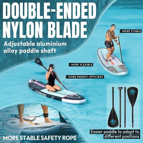 ATPROSS 11'6"x35" Inflatable Paddle Board, 450lbs Extra Wide Stand Up Paddleboard for Adults with Premium SUP Accessories Kit & Backpack, Blow Up Kayak Non-Slip Stable Deck Boat for Yoga Fishing Surf in Saudi Arabia