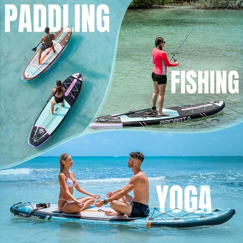 ATPROSS 11'6"x35" Inflatable Paddle Board, 450lbs Extra Wide Stand Up Paddleboard for Adults with Premium SUP Accessories Kit & Backpack, Blow Up Kayak Non-Slip Stable Deck Boat for Yoga Fishing Surf in Saudi Arabia