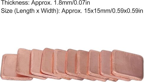 20 Pcs Heatsink Copper Pad Shims, High Purity Red Copper 15x15mm Excellent Thermal Conductivity Fast Dissipation Computer GPU Heat Sink Shim Pad 1.8mm/0.07in (2.0mm) in Saudi Arabia