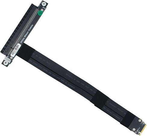 10Gtek M.2 NVMe to PCIe 3.0 x16 Riser Cable, M.2(M Key) 180 Degree to PCIe 90 Degree Right Angle, High-Speed Extension for GPU/SSD, 20cm/0.66ft in Kuwait