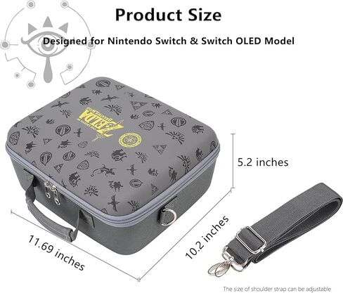 Zelda Carrying Dase لـ Nintendo Switch / Switch OLED - حالات سفر حقيبة Messenger ذات الأكياس الصلبة المحمولة مع محترفة محترفة للوقاية من إكسسوارات وحدة التحكم في Nintendo Switch Pro in Kuwait