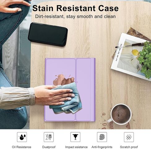 Keyboard Case for iPad Air 13 inch (M3 2025 / M2 2024), Magnetic Detachable Slim Wireless Keyboard, Precise Cutouts Folio Cover Case with Pencil Holder, Adjustable Angles, Auto Sleep/Wake,Light Purple in Kuwait