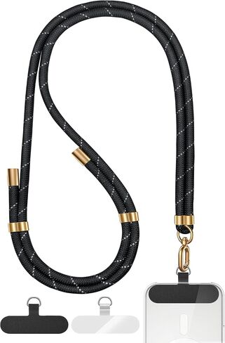 Phone Lanyard Crossbody مع علامات تبويب هاتفية ، حزام هاتف قابل للتعديل ، نغمة نغمة ولديكات معدنية مميزة لجميع الهواتف ، وحيوانات العنق الخلوية المضادة للسرقة للنساء والرجال يوميًا وأزرقًا خارجيًا in Kuwait