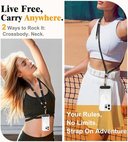 Phone Lanyard Crossbody مع علامات تبويب هاتفية ، حزام هاتف قابل للتعديل ، نغمة نغمة ولديكات معدنية مميزة لجميع الهواتف ، وحيوانات العنق الخلوية المضادة للسرقة للنساء والرجال يوميًا وأزرقًا خارجيًا in Kuwait