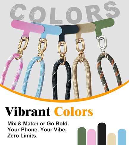 Phone Lanyard Crossbody مع علامات تبويب هاتفية ، حزام هاتف قابل للتعديل ، نغمة نغمة ولديكات معدنية مميزة لجميع الهواتف ، وحيوانات العنق الخلوية المضادة للسرقة للنساء والرجال يوميًا وأزرقًا خارجيًا in Kuwait