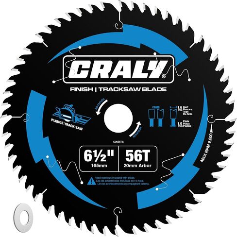 CRALY 6-1/2 بوصة 60 سنًا فائقة الدقة لقطع الخشب شفرة منشار دائري، 5/8 بوصة أربور، رأس كربيد، شق رفيع، طلاء ثلج أسود، للخشب الرقائقي، MDF، OSB، مصفح، 2 حزمة (C0660FF-2) ) in Kuwait