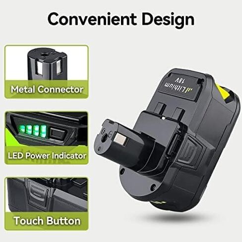 هذه 2 حزمة 6.5AH P104 P108 استبدال البطارية لبطارية Ryobi 18V P105 P102 P103 P107 P109 P122 P190 PBP005 لاستبدال Ryobi 18v بطارية ليثيوم أداة لاسلكية حزم البطاريات in Kuwait