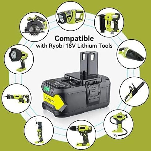 هذه 2 حزمة 6.5AH P104 P108 استبدال البطارية لبطارية Ryobi 18V P105 P102 P103 P107 P109 P122 P190 PBP005 لاستبدال Ryobi 18v بطارية ليثيوم أداة لاسلكية حزم البطاريات in Kuwait