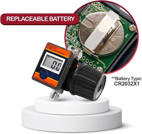 LE LEMATEC Air Pressure Regulator with Lock for Air Slip Prevention; Up to 160 PSI HVLP Air Compressor Regulator with Digital Gauge; Rugged Heavy Duty Inline Air Compressor Pressure Regulator - DAR03B in Saudi Arabia