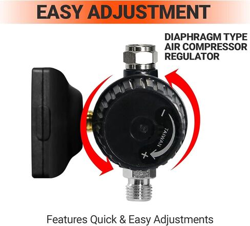 LE LEMATEC Air Pressure Regulator with Lock for Air Slip Prevention; Up to 160 PSI HVLP Air Compressor Regulator with Digital Gauge; Rugged Heavy Duty Inline Air Compressor Pressure Regulator - DAR03B in Saudi Arabia
