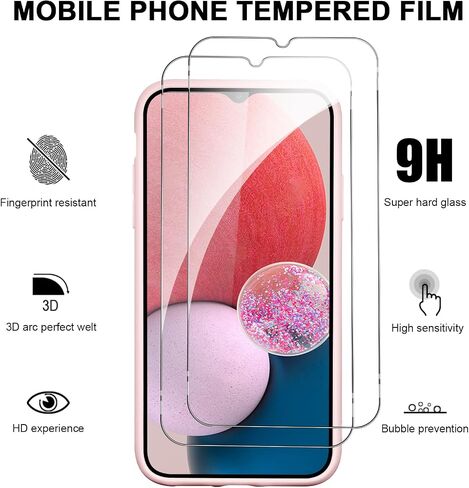 حالة هاتف الزهرة ل Samsung Galaxy A16 5G 6،7 '' مع حماة شاشة زجاجية مقسّلة 2x ، غطاء هاتف سائل من السيليكون السائل الأزهار المضاد للخروج من Funda for Girls ، Purple 01 in Kuwait