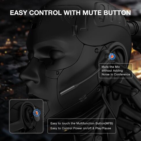 Blue Air Open Ear Headphones with Mic, Dual Connect Bluetooth Headset with Noise Cancelling & Mute & Dongle, Powerful Sound, Secure, Wireless, Comfortable Fit for Workouts Work Calls Meetings in Saudi Arabia