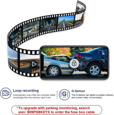 Fitcamx 4K Dash Cam Suitable for GMC Sierra 2020-2025 1500 2500HD 3500HD (HD2-4925), OEM Factory Look, 2160P UHD Video, Loop Recording, WiFi & APP, G-Sensor, Plug & Play, with 2 Cables & 64GB Card in Saudi Arabia