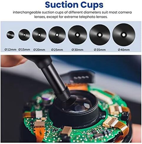 Camera Lens Sucker Kit Vacuum Suction Pen Black Silica Gel for Lens Repair and Clean in Saudi Arabia