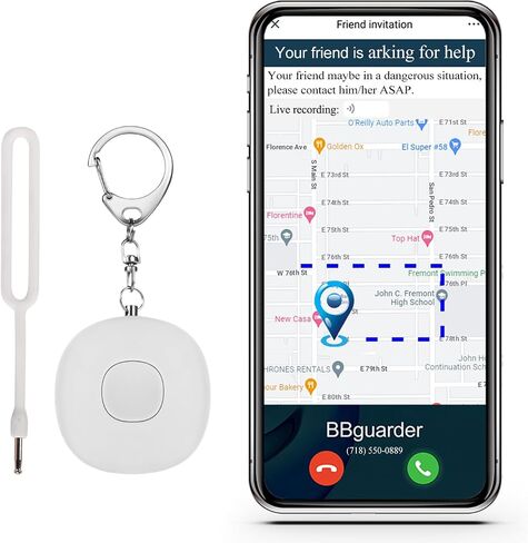 5-in-1 Smart Personal Alarms for Women, 130dB Sound, Notify Emergency Contacts by Email/SMS/Call, GPS Tracker and Audio Recording, Key Finder, Phone Anti-Lost, Timer Alarm, Bluetooth Connect in Kuwait