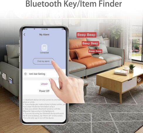 5-in-1 Smart Personal Alarms for Women, 130dB Sound, Notify Emergency Contacts by Email/SMS/Call, GPS Tracker and Audio Recording, Key Finder, Phone Anti-Lost, Timer Alarm, Bluetooth Connect in Kuwait