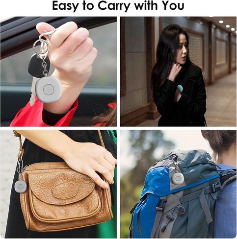 5-in-1 Smart Personal Alarms for Women, 130dB Sound, Notify Emergency Contacts by Email/SMS/Call, GPS Tracker and Audio Recording, Key Finder, Phone Anti-Lost, Timer Alarm, Bluetooth Connect in Kuwait