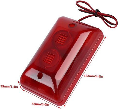 DC 12V 15W 120dB Wired Strobe Siren,Sound and Light Alarm System,Sound Alarm Siren Strobe Flashing Red Light for Home Security in Saudi Arabia