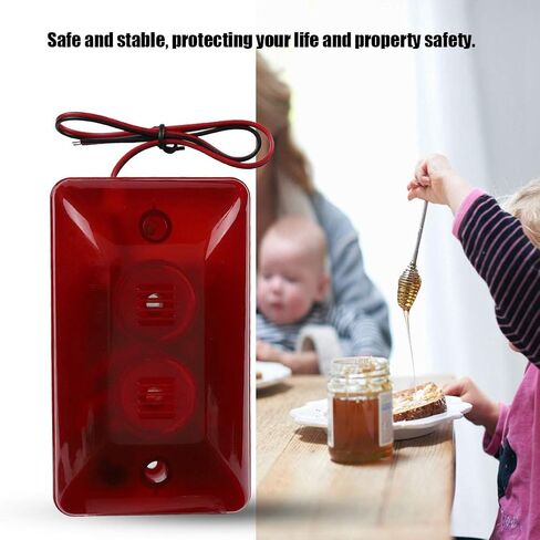 DC 12V 15W 120dB Wired Strobe Siren,Sound and Light Alarm System,Sound Alarm Siren Strobe Flashing Red Light for Home Security in Saudi Arabia
