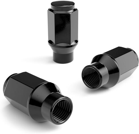 20pcs Chrome Silver Bulge Lug Nuts - 1/2x20 Threads - 1.75 inch Length - ET Style (Extended Threads) - Cone Conical Taper Seat Shank - Closed End - Compatible with 5Lug Vehicles Wheels in Saudi Arabia