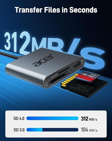 Acer 3 in 1 USB SD 4.0 Card Reader Bundle with 2 in 1 UHS-II SD Card Reader in Saudi Arabia