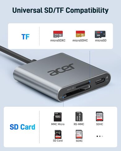 Acer 3 in 1 USB SD 4.0 Card Reader Bundle with 2 in 1 UHS-II SD Card Reader in Saudi Arabia