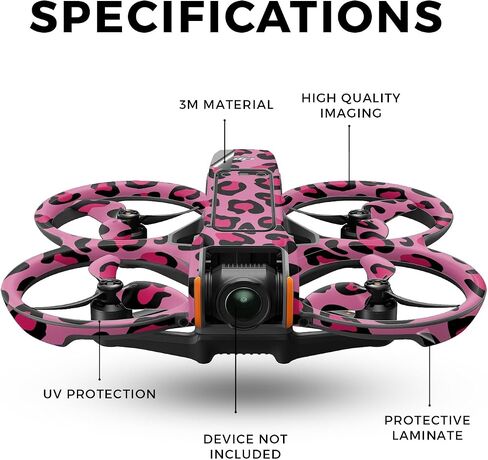 Drone Skin Compatible with DJI Avata 2 (2024) - Pink Leopard - Premium 3M Vinyl Protective Wrap Decal Cover - Easy to Apply | Crafted in The USA by MightySkins in Saudi Arabia