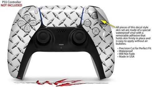 WraptorSkinz Skin Wrap compatible with Sony PS5 DualSense Controller Diamond Plate Metal (CONTROLLER NOT INCLUDED) in Saudi Arabia