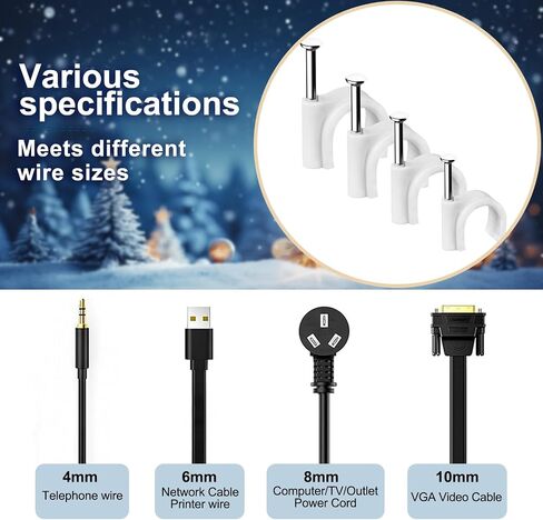 100pcs مقاطع الكابل البيضاء ، مقاطع سلكية 8 ملم في الحبال/ethernet/مكبرات الصوت-منظم الكابل in Saudi Arabia