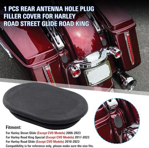 FSFY 1 PC PC الخلفي هوائي ثقب قابس غطاء حشو المطاط 1 الكمبيوتر ل Harley Street Glide in Saudi Arabia