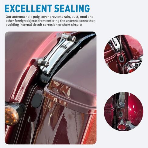 FSFY 1 PC PC الخلفي هوائي ثقب قابس غطاء حشو المطاط 1 الكمبيوتر ل Harley Street Glide in Saudi Arabia
