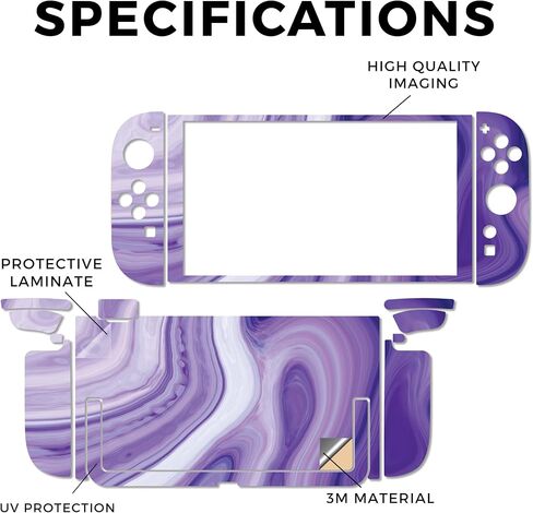 Gaming Skin Compatible with Nintendo Switch 2 Console Only - Lavendar Acrylic - Premium 3M Vinyl Protective Wrap Decal Cover - Easy to Apply | Crafted in The USA by MightySkins in Saudi Arabia