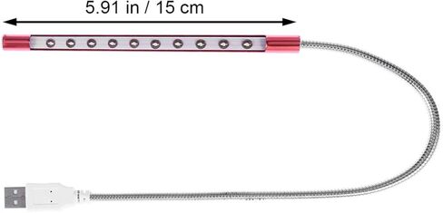 OPERITACX USB LED LED LEG LAMB مع LED مشرق مرنة القابلة للانحناء USB طاولة العناية بالعيون مصباح للمكتب المنزلي وغرفة النوم الأحمر in Kuwait