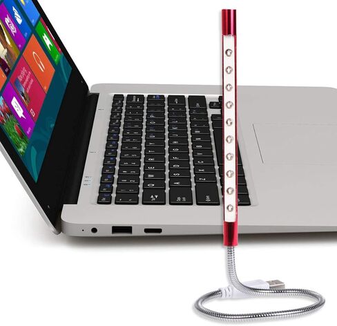 OPERITACX USB LED LED LEG LAMB مع LED مشرق مرنة القابلة للانحناء USB طاولة العناية بالعيون مصباح للمكتب المنزلي وغرفة النوم الأحمر in Kuwait