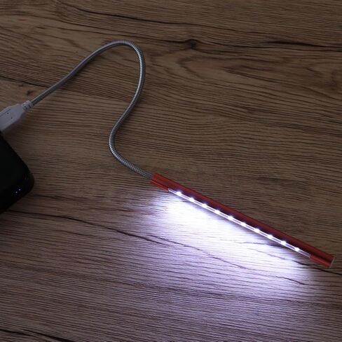 OPERITACX USB LED LED LEG LAMB مع LED مشرق مرنة القابلة للانحناء USB طاولة العناية بالعيون مصباح للمكتب المنزلي وغرفة النوم الأحمر in Kuwait
