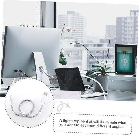 4PCS USB LED Reading Lamp Set Flexible Gooseneck Dimmable Light for Laptop Desktop and Keyboard for Home Office and Study in Kuwait