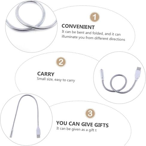 4PCS USB LED Reading Lamp Set Flexible Gooseneck Dimmable Light for Laptop Desktop and Keyboard for Home Office and Study in Kuwait