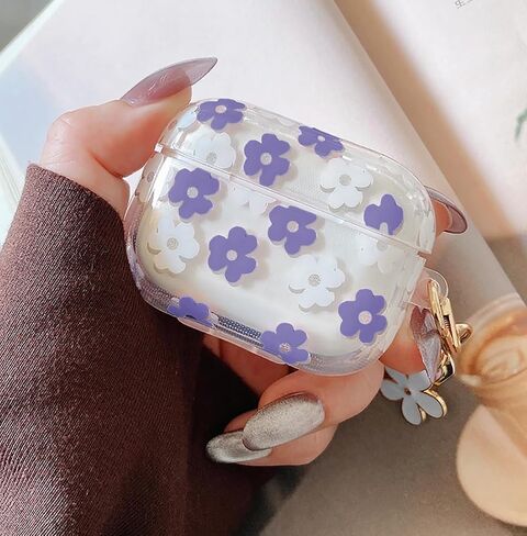 بالنسبة إلى AirPods لطيف 4 CASE واضحة ، ناعمة TPU هواء هواء ، والجيل الرابع من الجيل الرابع غلاف الواقي للبشرة البشرة فتاة مع سلسلة مفاتيح الأزهار ل Apple iPod 4th Gen Case - Pink in Saudi Arabia