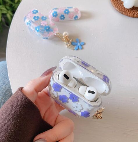 بالنسبة إلى AirPods لطيف 4 CASE واضحة ، ناعمة TPU هواء هواء ، والجيل الرابع من الجيل الرابع غلاف الواقي للبشرة البشرة فتاة مع سلسلة مفاتيح الأزهار ل Apple iPod 4th Gen Case - Pink in Saudi Arabia