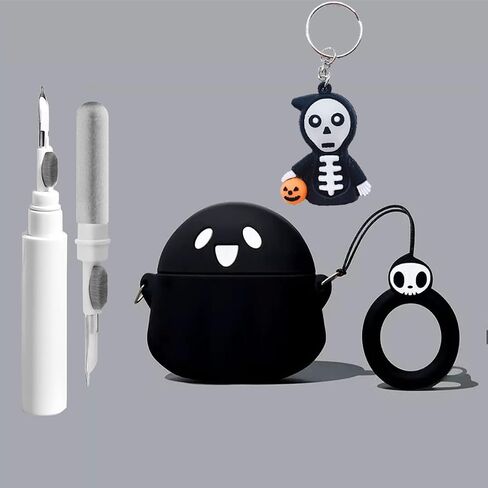 حالة لطيفة لـ AirPods 4 Case Cover 2024 مع طقم أنظف ، AirPods 4 حالات النساء المضاد للسيليكون iPods 4 سماعات الأذن accessorie charging cases keychain for airpods generation 4th (Pink) in Saudi Arabia
