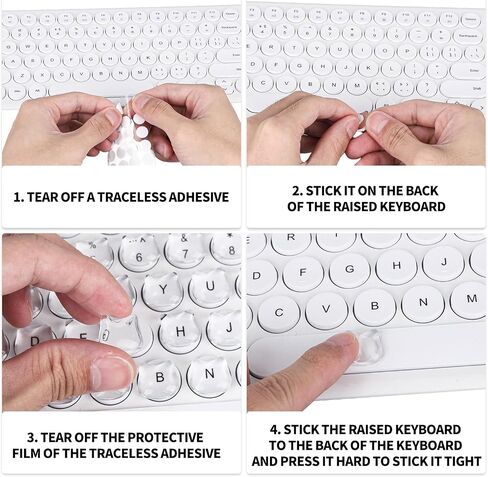 72 Pcs Raised Keyboard Stickers, Ultra Clear Artificial Crystal Raised Keycap with Transparent Adhesive Bubble Reusable Nail Art Typing Glass Sticker for Computer Laptops PCs Desktops (Cat Shape) in Saudi Arabia