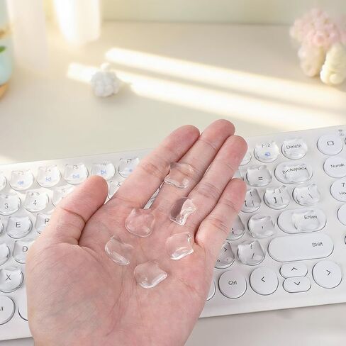 72 Pcs Raised Keyboard Stickers, Ultra Clear Artificial Crystal Raised Keycap with Transparent Adhesive Bubble Reusable Nail Art Typing Glass Sticker for Computer Laptops PCs Desktops (Cat Shape) in Saudi Arabia