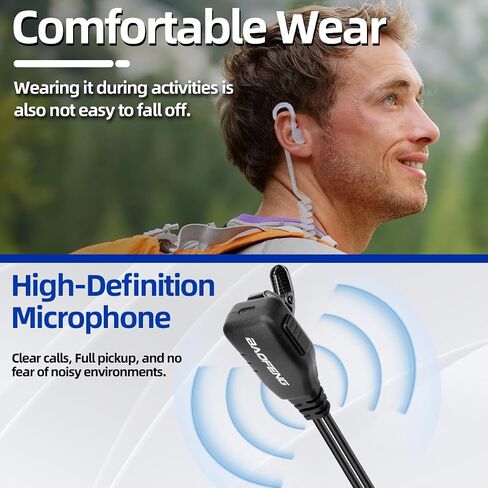 BAOFENG Walkie Talkies Earpiece with Mic 2 Pin Headset Acoustic Tube Walkie Talkie BF-888S UV-5R BF-F8HP PRO AR-5RM K5PLUS UV-32 DM-32 Two Way Radio Earpiece 2 Pack in Saudi Arabia