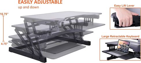 Lorell Sit-to-Stand Monitor Riser, White - LLR99901 in Saudi Arabia