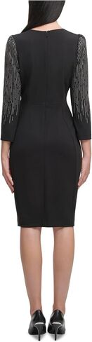 Calvin Klein Women's Embellished Sleeved Sheath with Puff Shoulder in Saudi Arabia